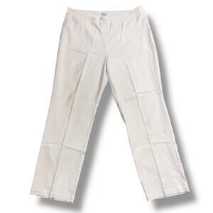 Drapers and Damons Womens Dress Pants Straight Leg Pull On Stretch White XL